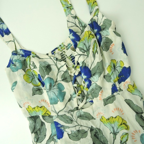 Free People Slip Swing Dress Lattice Lovers Floral - Picture 7 of 8